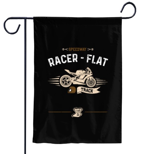 Speedway Racer - Flat Track Garden Flags