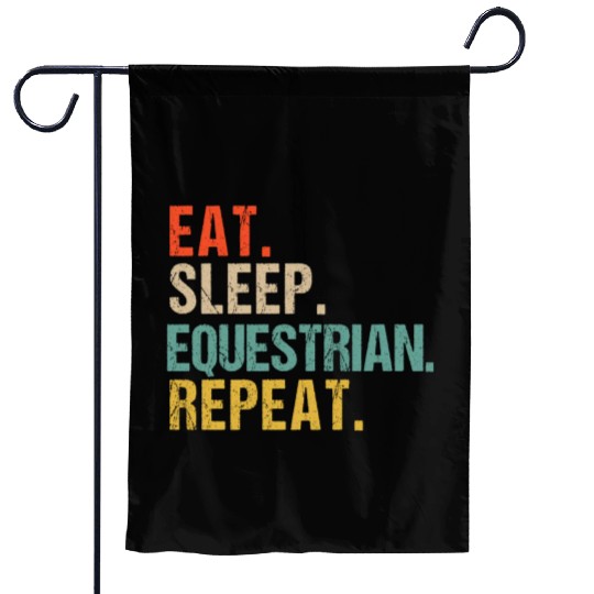 Funny Eat Sleep Equestrian Repeat Garden Flags