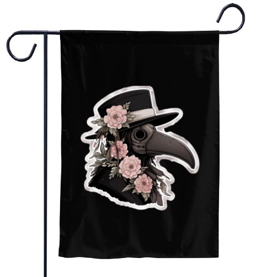 Cute Floral Plague Doctor Garden Flags