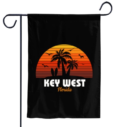 Retro Key West Florida Sunset Cool Vintage Garden Flags