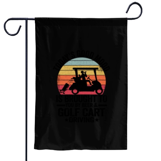 Beer Golf Cart Funny Golfer Vintage Golfing Quotes Garden Flags