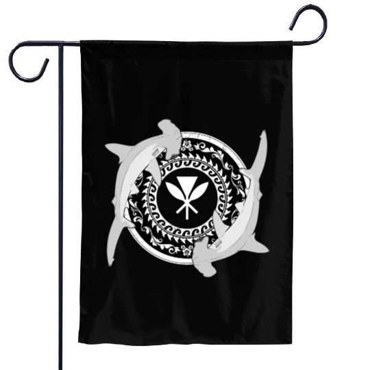 Kanaka Maoli Hammerhead Shark Garden Flags