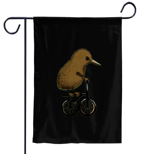 Kiwi Bird On Cycle Garden Flags