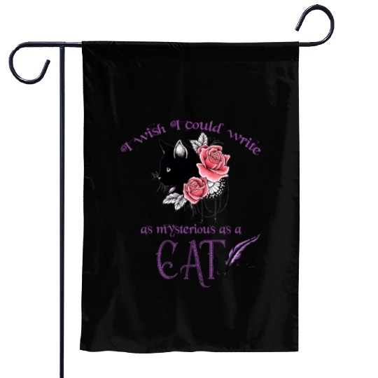 Mysterious Cat Edgar Allan Poe Garden Flags