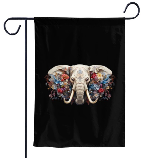 Floral Majesty: The Elephant's Crown Garden Flags