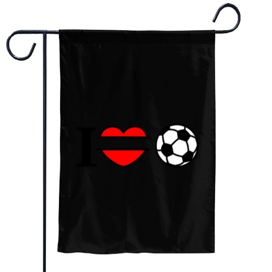 Monogram logo soccer heart Garden Flags