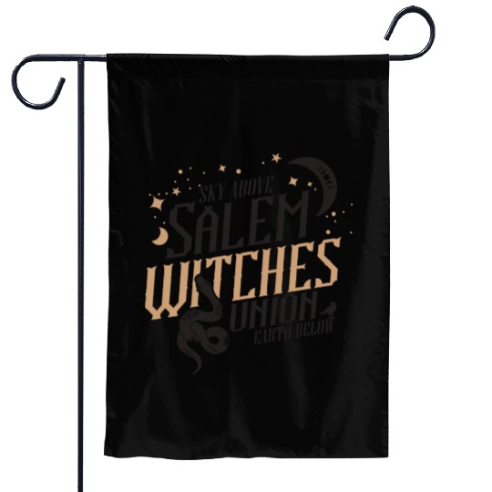 Salem Witches Union Black Garden Flags