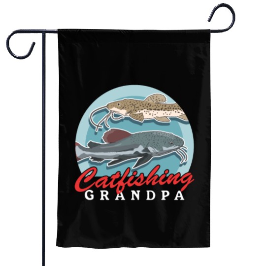 Catfishing Grandpa Fish Catfish Fishing Garden Flags