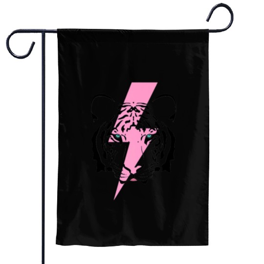 tiger and hot pink lightning bolt premium Garden Flags