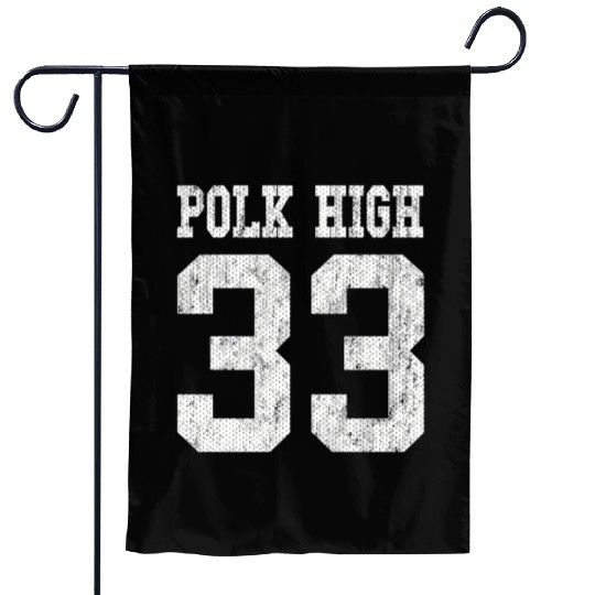 Polk High School Football Jersey 33 Aged Look Garden Flags