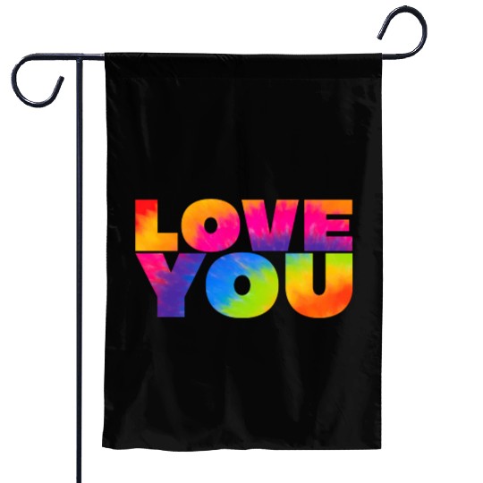 LOVE TIE DYE Garden Flags