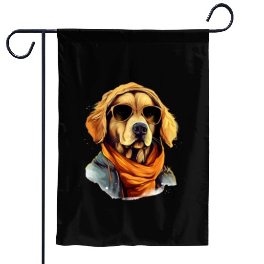 Golden Retriever in the Streets | Dog Lovers Garden Flags