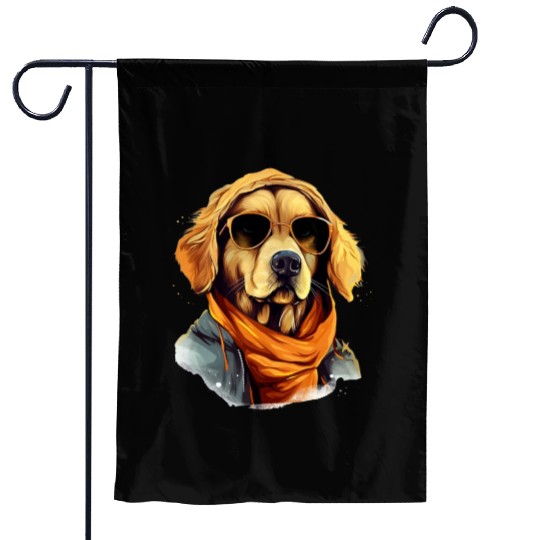 Golden Retriever in the Streets | Dog Lovers Garden Flags
