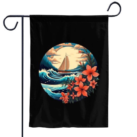Sailing Ship Sailing Orchids Flowers Sailboat Garden Flags
