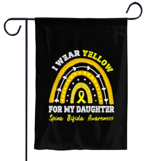 Spina Bifida Awareness Rainbow I Wear Yellow For Garden Flags