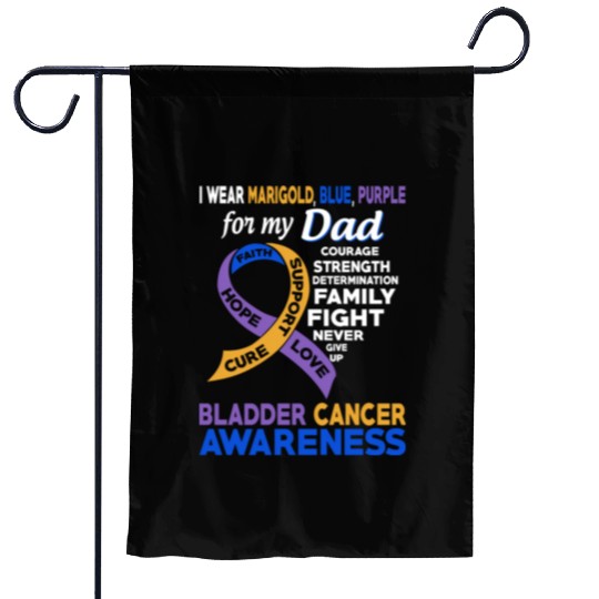 I Wear Marigold Blue Purple For My Dad Bladder Garden Flags