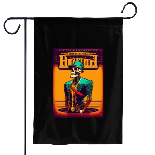 Run skull punk rock Garden Flags