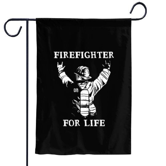 Fire department firefighter for life Garden Flags