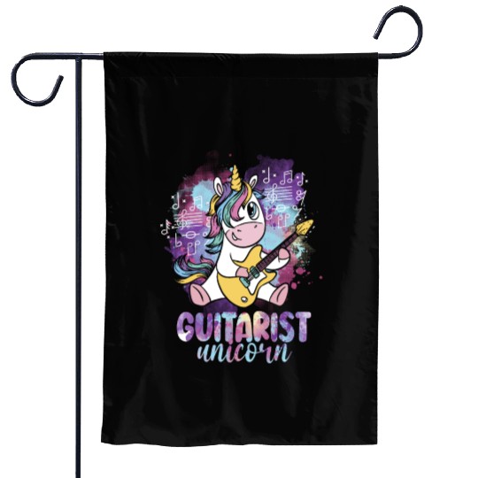 Guitarist Unicorn Music Lover Pony Musician Guitar Garden Flags