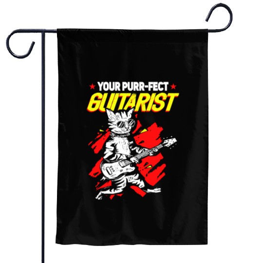 Your Purr-fect Guitarist Cat Musician Kitten Garden Flags