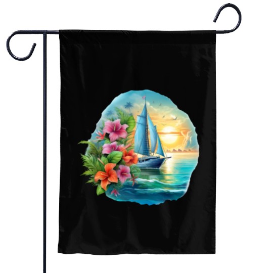 Sailing Ship Sailing Orchids Flowers Sailboat Garden Flags