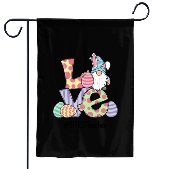 Love Easter Sped Teacher Gnomes Teacher Easter 202 Garden Flags
