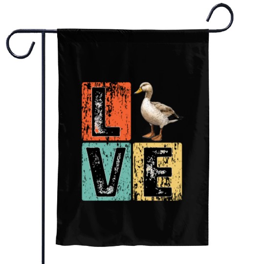 Retro Duck Hunting Duck Birds Lover Duck Hunter Garden Flags