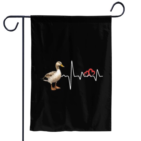 Duck Hunting Love Heartbeat Duck Hunter Garden Flags