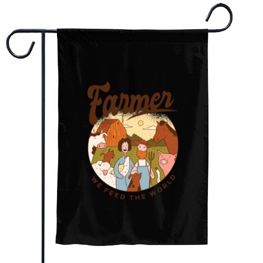 Farmer We Feed The World Garden Flags