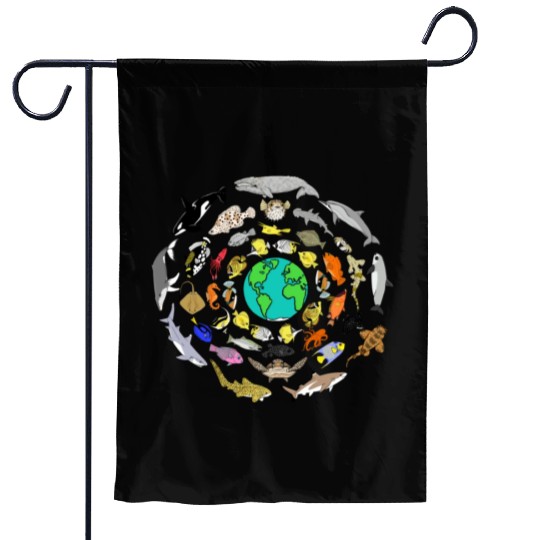 World Oceans Day Sea Life Garden Flags