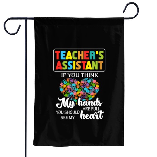 Teacher Assistant Cute Heart Quote Gift Garden Flags For