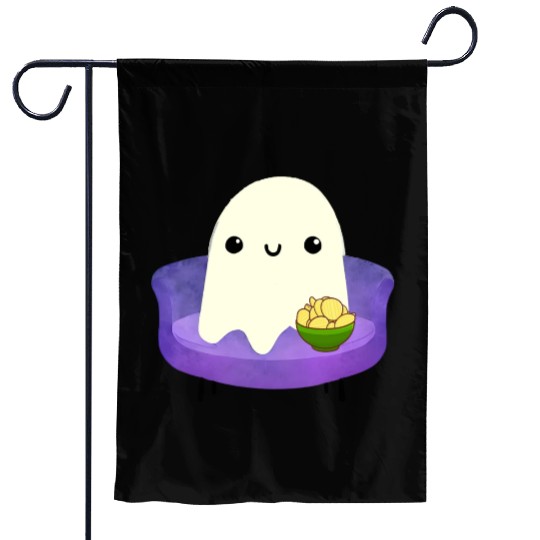 Couch Potato Ghost With Potato Chips Garden Flags