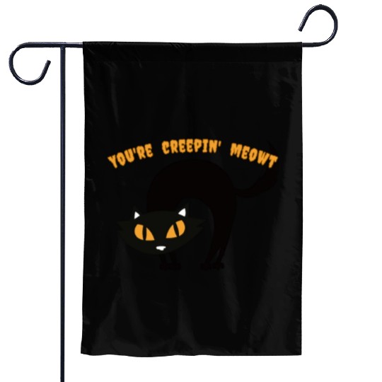 Spooky Halloween Black Cat Garden Flags