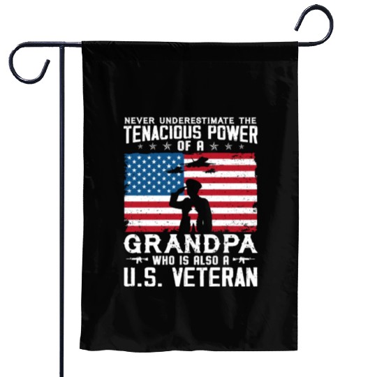 US Army Veteran Grandpa Garden Flags