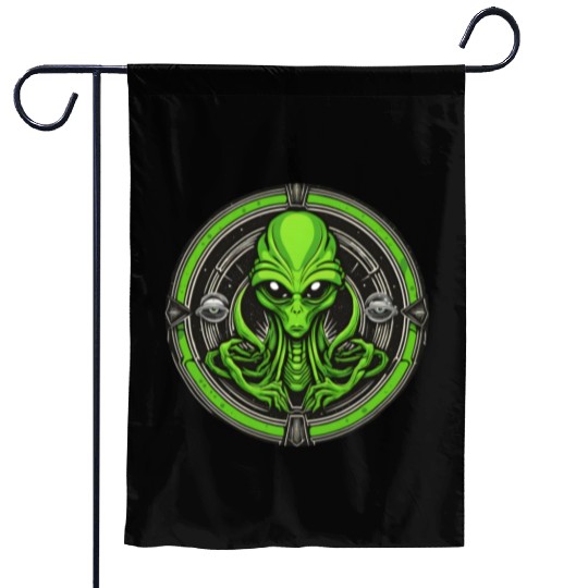 green alien Garden Flags