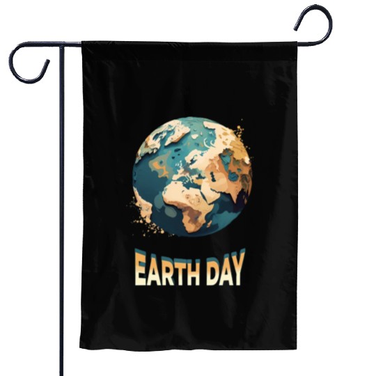 Earth Day: unique illustration earth design Garden Flags