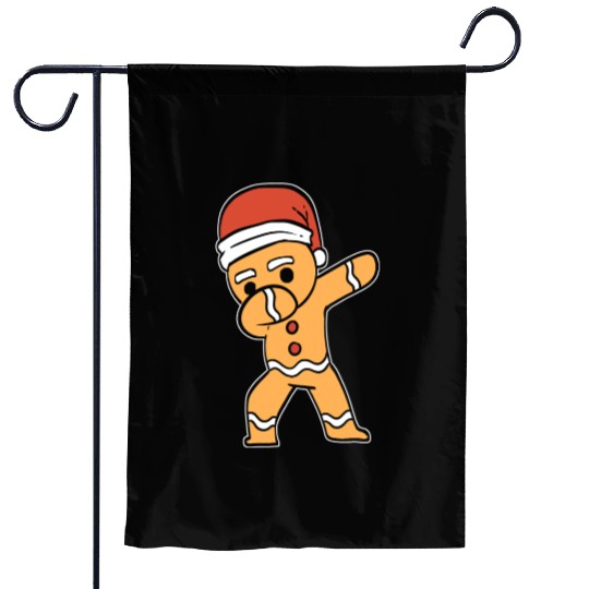 Dabbing Gingerbread Performer Gift Garden Flags