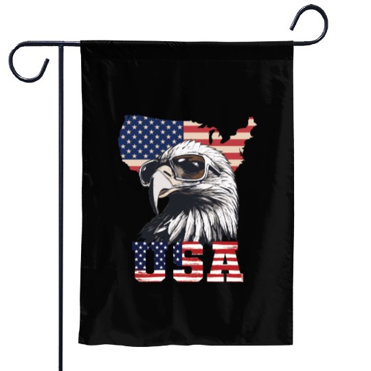 gift idea bald eagle american flag Garden Flags