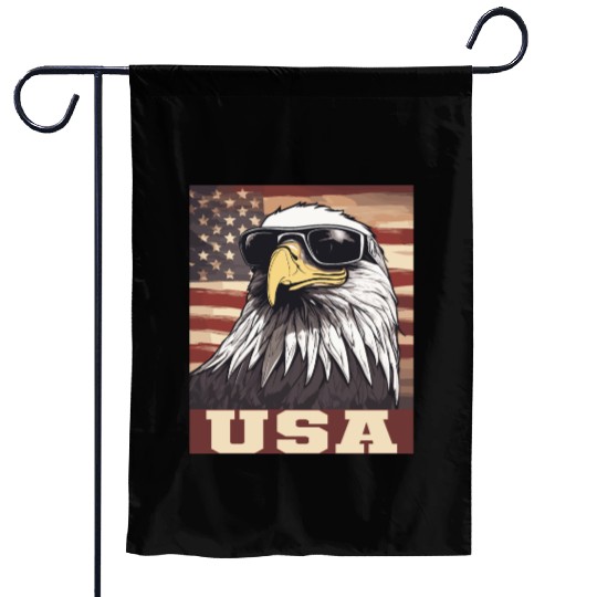 gift idea bald eagle american flag Garden Flags
