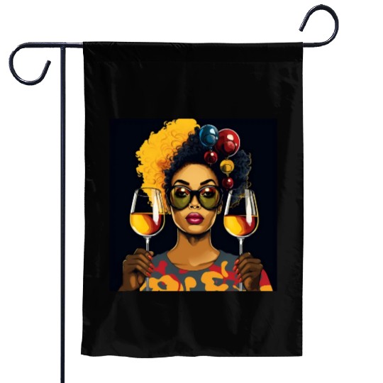 African Elegance Wine Lady Garden Flags