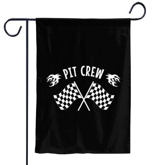 Pit Crew Racing Mechanic Car Parts Race Track Garden Flags