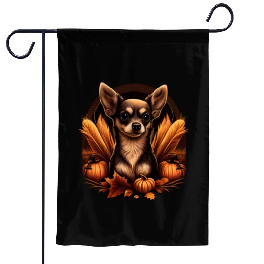 Chihuahua | Thanksgiving Day Farmer Food Autumn Garden Flags