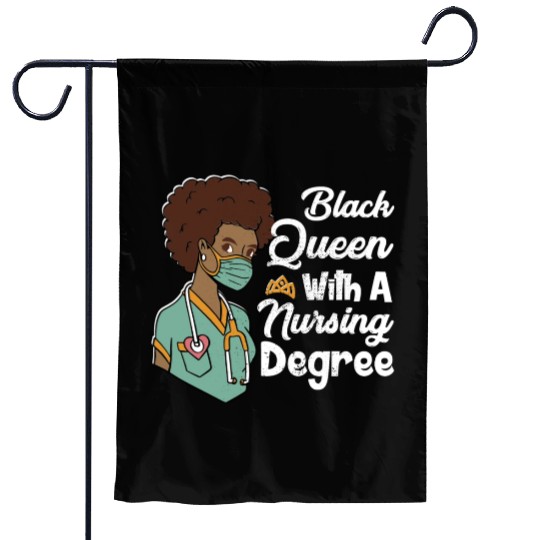 Black Queen With A Nursing Degree Garden Flags