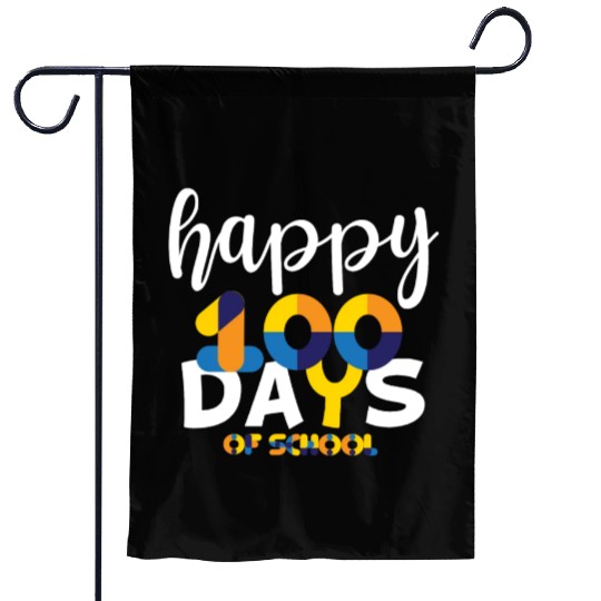 Happy 100 Days Of School Garden Flags Teacher Team Grade