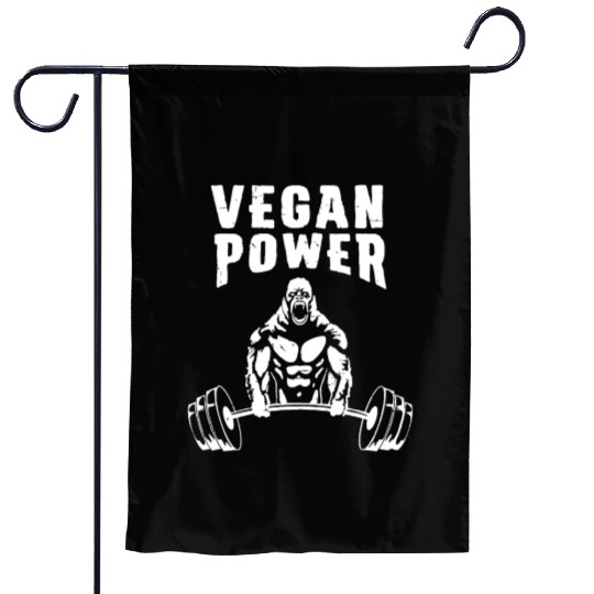 Vegan Power Gorilla Bodybuilding Gym Workout Garden Flags