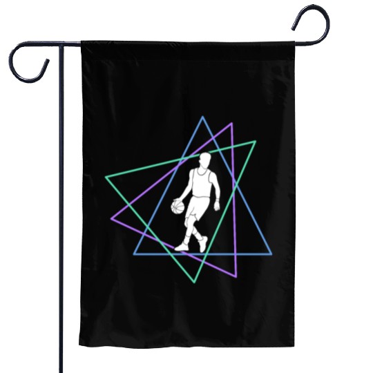 Geometric Basketball Dribble Garden Flags