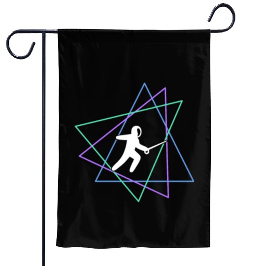 Geometric Fencing Duel Garden Flags