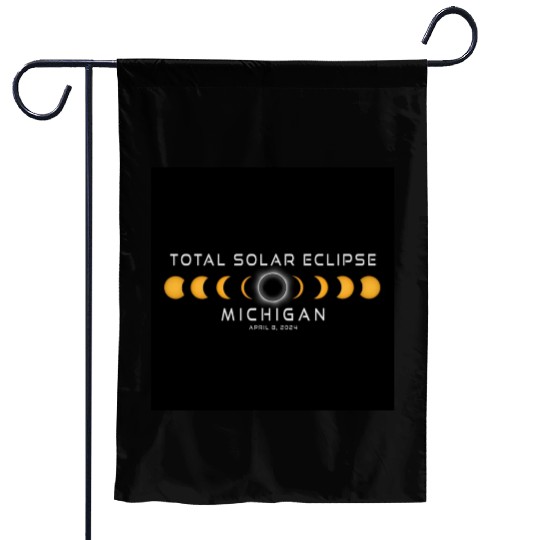 Michigan 2024 Eclipse Cool Souvenir April 8 Garden Flags