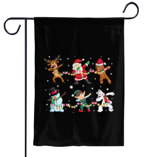 Funny Dabbing Santa And Friends Garden Flags Christmas