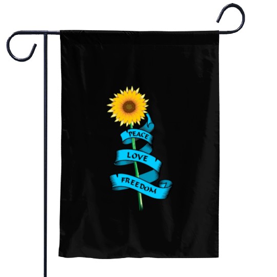 Sunflower Peace love freedom Garden Flags